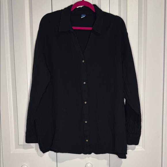 Old Navy Tops - Black Button-Up Shirt, old navy XL